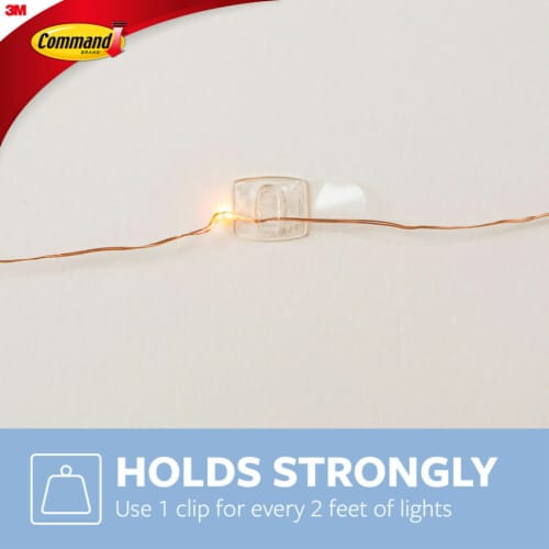 Command® Damage-Free Hanging Clear Decorating Clips and Adhesive Strips Perspective: right