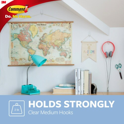 Command™ Damage-Free Medium Clear Hooks Perspective: right