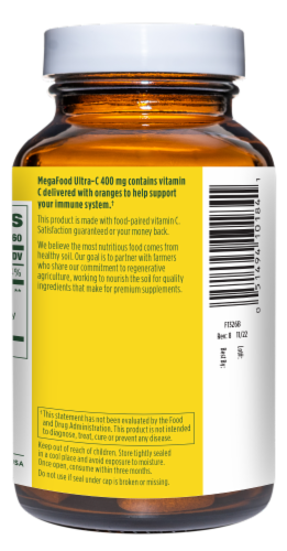 MegaFood® Ultra C Vitamin Tablets 400mg Perspective: right