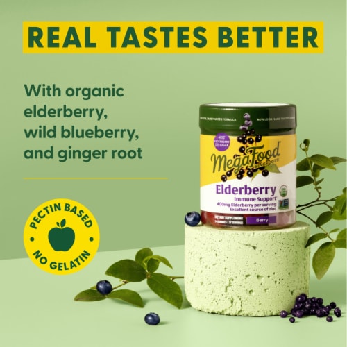 MegaFood Elderberry Immune Support Gummies Perspective: right