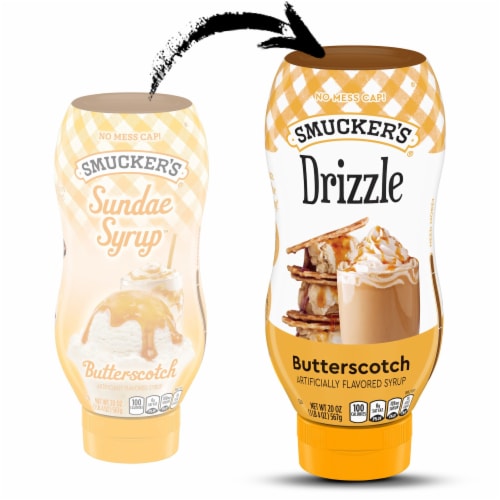 Smucker’s Drizzle Butterscotch Artificially Flavored Syrup Perspective: right