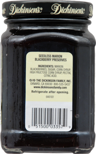 Dickinson's® Pure Seedless Marion Blackberry Preserves Perspective: right