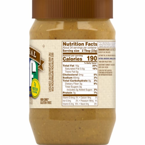 Jif Natural Crunchy Peanut Butter Spread Perspective: right