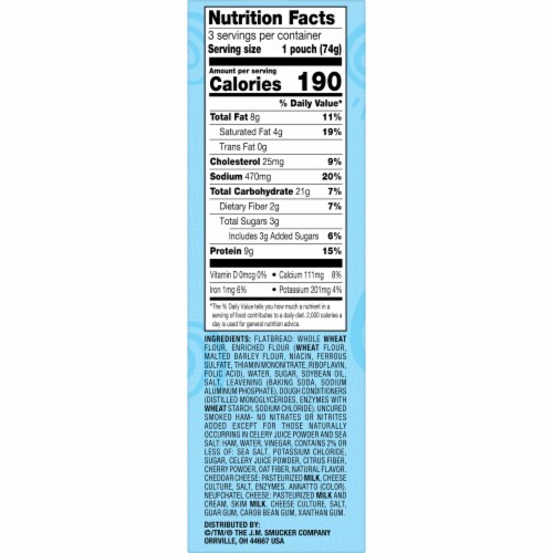 Smucker's Uncrustables Ham and Cheddar Roll Ups 3 Count Perspective: right