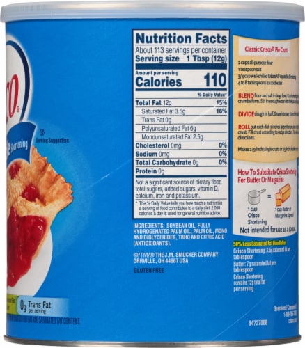 Crisco® All-Vegetable Shortening Perspective: right