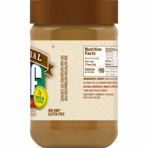 Jif® Natural Creamy Low Sodium Peanut Butter Spread Perspective: right
