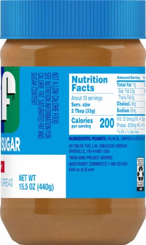 Jif® No Added Sugar Creamy Peanut Butter Spread Perspective: right