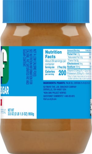 Jif® No Added Sugar Creamy Peanut Butter Spread Perspective: right
