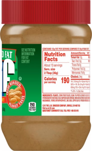 Jif® Reduced Fat Creamy Peanut Butter Perspective: right