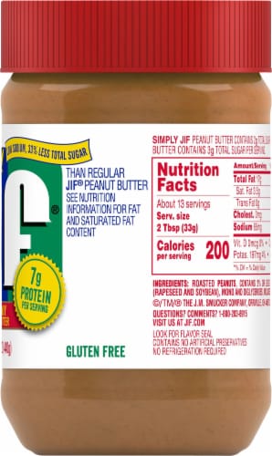 Simply Jif Creamy Peanut Butter Perspective: right