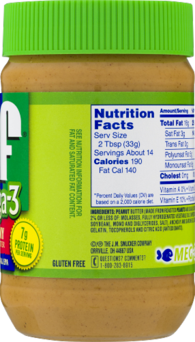 Jif Omega-3 Creamy Peanut Butter Perspective: right