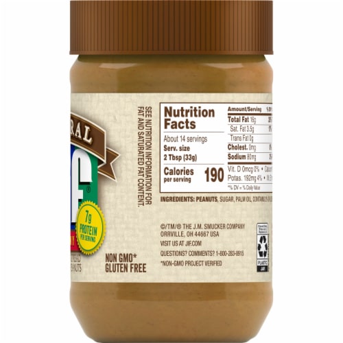 Jif Natural Creamy Peanut Butter Perspective: right