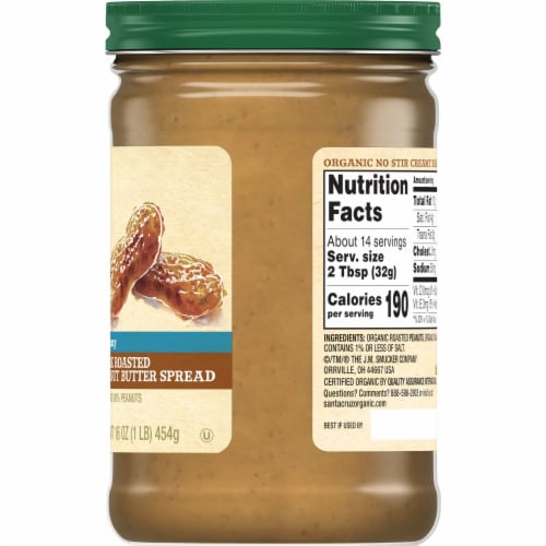 Santa Cruz Organic® No Stir Dark Roaster Creamy Peanut Butter Perspective: right