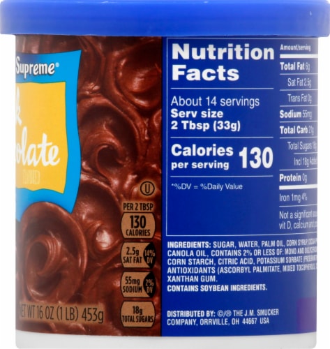 Pillsbury Creamy Supreme Milk Chocolate Frosting Perspective: right