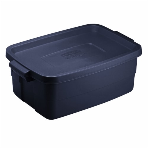 Rubbermaid Roughneck 18 gal. Storage Tote w/ Lid, Gray & Indigo 6 Pack, Men's, Size: 18 Gal - 6 Pack, Blue