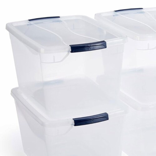Rubbermaid® Cleverstore Plastic Storage Tote Containers with Lid Perspective: right