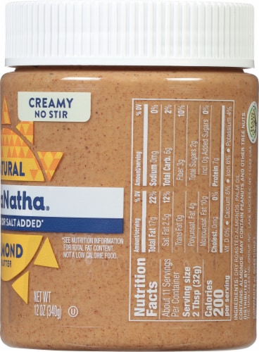 MaraNatha® No Salt or Sugar Added Creamy Almond Butter Perspective: right