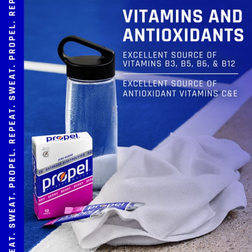 Propel Electrolyte Water Beverage Mix Raspberry Lemonade Artificially Flavored Perspective: right