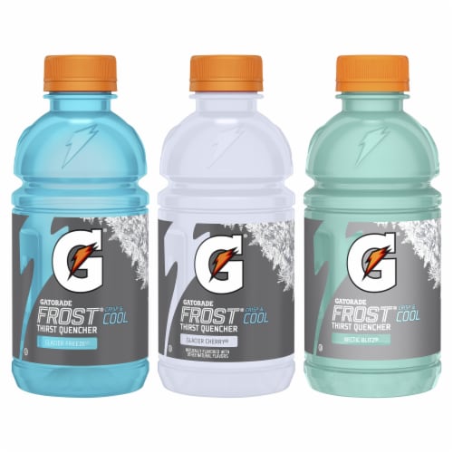 Gatorade® Frost Blue White Teal Sports Drink Variety Pack Bottles Perspective: right