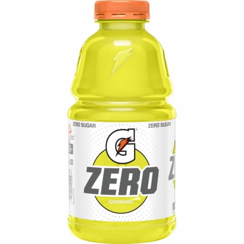 Gatorade Zero Sugar Thirst Quencher Green Lemon Lime Electrolyte Enhanced Sports Drink Perspective: right