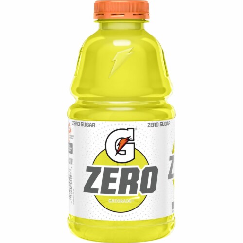Gatorade Zero Sugar Thirst Quencher Green Lemon Lime Electrolyte Enhanced Sports Drink Perspective: right