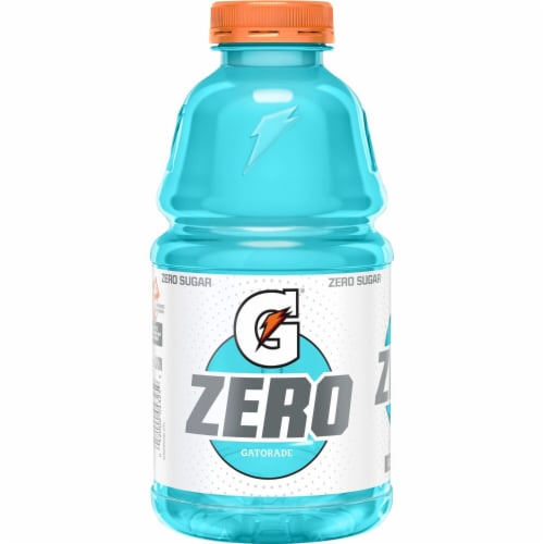 Gatorade Zero Sugar Thirst Quencher Blue Glacier Freeze Electrolyte Enhanced Sports Drink Perspective: right