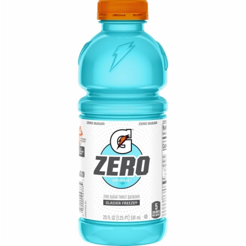 Gatorade Zero Sugar Thirst Quencher Glacier Freeze Electrolyte Enhanced Sports Drink Perspective: right