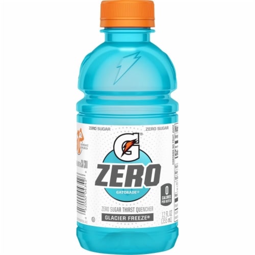 Gatorade Zero Sugar Thirst Quencher Mini Glacier Freeze blue Electrolyte Enhanced Sports Drink Perspective: right