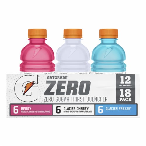 Gatorade® Zero Sugar Pink White Blue Sports Drink Mini Variety Pack Bottles Perspective: right