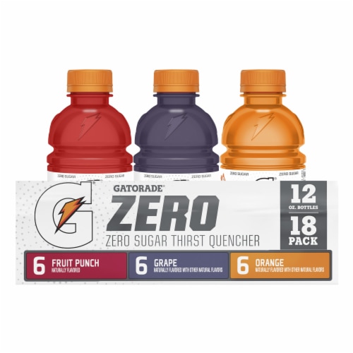 Gatorade® Zero Sugar Red Purple Orange Sports Drink Mini Variety Pack Bottles Perspective: right