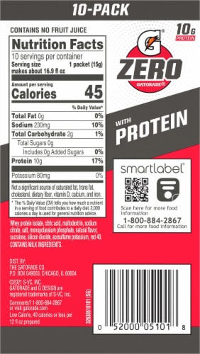 Gatorade® Zero Sugar Fruit Punch Protein Thirst Quencher Powder Perspective: right