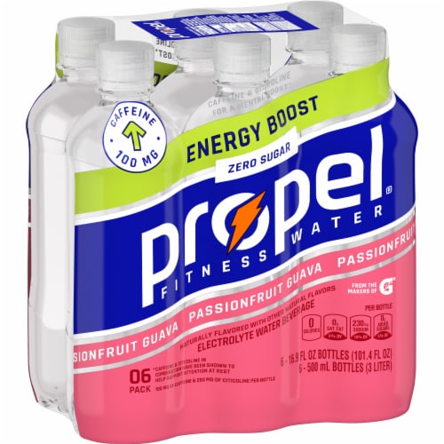 Propel® Passionfruit Guava Energy Boost Electrolyte Water Beverage Sports Drink Perspective: right