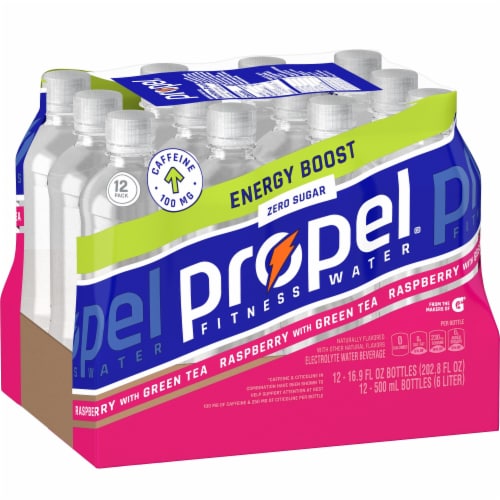 Propel® Raspberry Green Tea Energy Boost Electrolyte Water Beverage Sports Drink Perspective: right