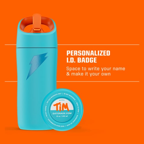Gatorade® Gx Kids White Stickers Stainless Steel Water Bottle Perspective: right