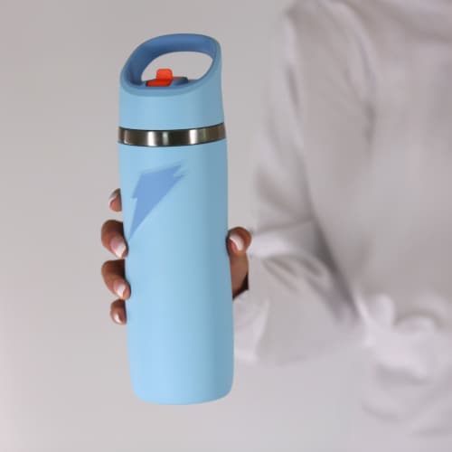 Gatorade® Light Blue Straw Water Bottle Perspective: right