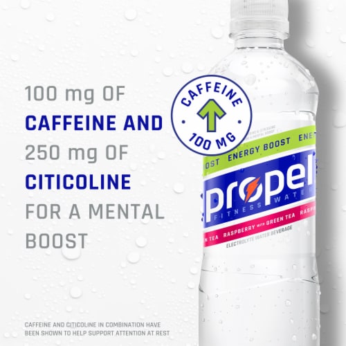 Propel Energy Boost Zero Sugar Electrolyte Water Beverage Mix Raspberry with Green Tea Perspective: right