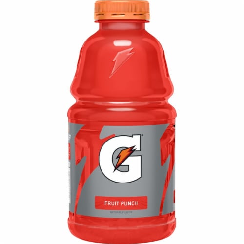 Gatorade Thirst Quencher Red Fruit Punch Electrolyte Enhanced Sports Drink Perspective: right