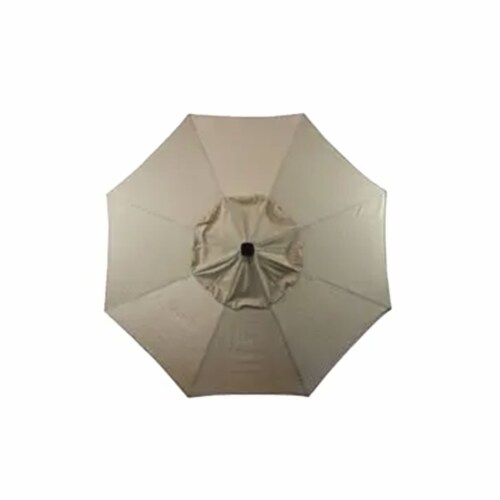 Four Seasons Courtyard 9’ Polyester Patio Market Umbrella with Steel Pole, Beige Perspective: right