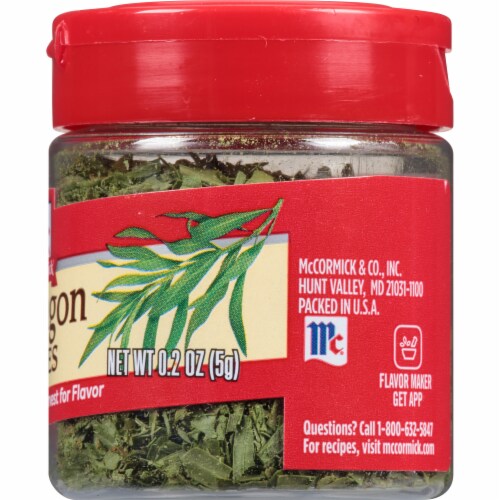McCormick Tarragon Leaves Shaker Perspective: right