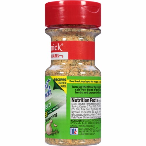 McCormick Perfect Pinch Salt Free Garlic & Herb Seasoning Shaker, 2.75 oz -  Kroger