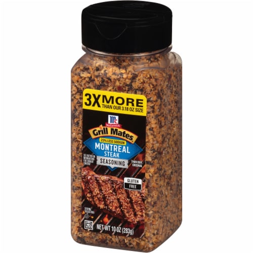 McCormick® Grill Mates® Reduced Sodium Montreal Steak Seasoning Perspective: right