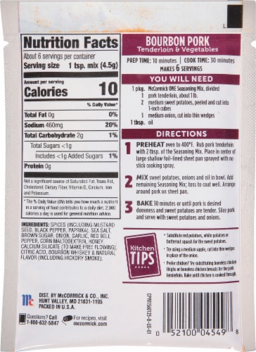 McCormick® One Sheet Pan Bourbon Pork Tenderloin & Vegetables Seasoning Mix Perspective: right