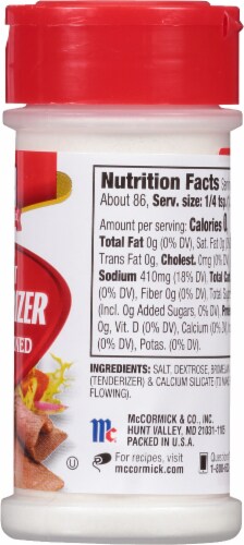McCormick® Unseasoned Meat Tenderizer Perspective: right