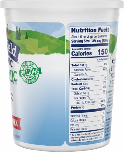 Stonyfield® Organic Vanilla Probiotic Whole Milk Yogurt Tub Perspective: right