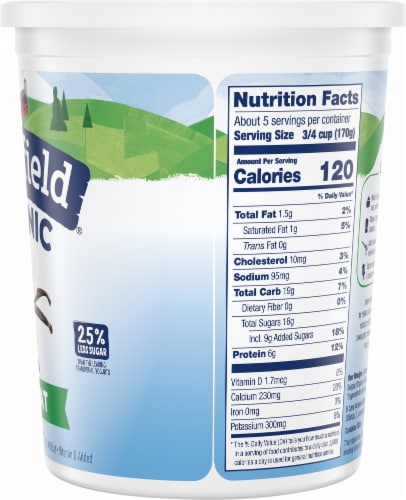 Stonyfield® Organic Vanilla Lowfat Yogurt Perspective: right
