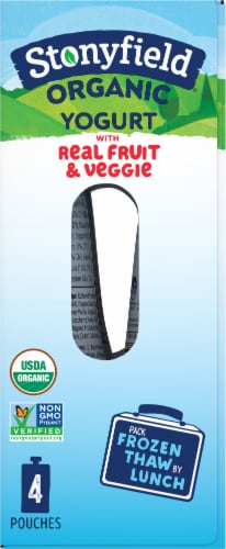 Stonyfield Organic® Strawberry Beet Berry Whole Milk Yogurt Pouch Perspective: right