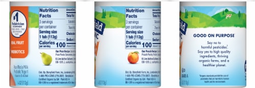 Stonyfield® Organic YoBaby® Peach & Pear Whole Milk Yogurt Cups Perspective: right