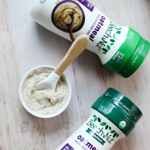 Oatmeal in store baby bottle