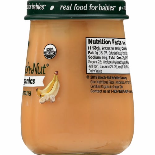 Beech-Nut® Organics Banana Stage 2 Baby Food Jar Perspective: right