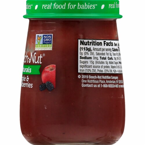 Beech-Nut Naturals Apple & Blackberries Stage 2 Baby Food Perspective: right